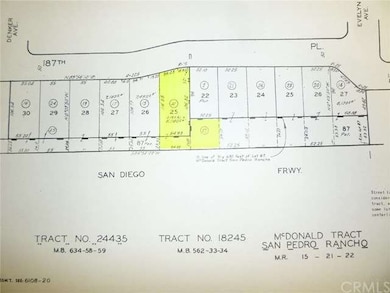 Tract map showing the extra large residential lot.