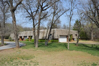 The garage doors are on the south end of the home,