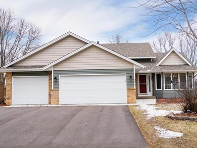 3 car garage with 3 car wide driveway