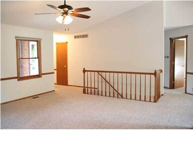 VAULTED CEILING WITH NEW HUNTER FIXTURE!