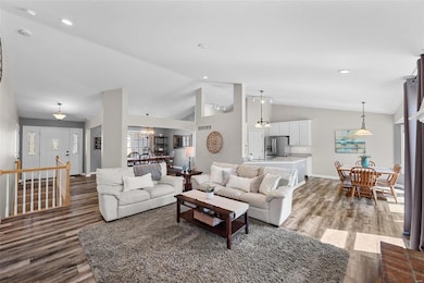 Open concept with split bedroom floorplan and vaul