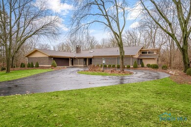 Circular driveway for easy in and out and parking.