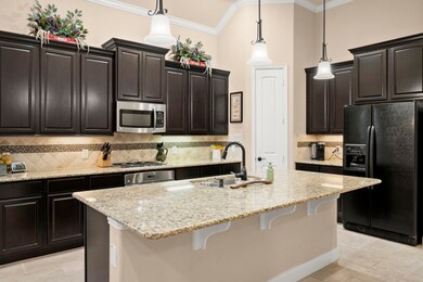 Dark and light contrast pops this kitchen.