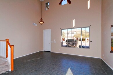 View from formal dining area to front