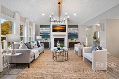 Vaulted family room with stunning views.