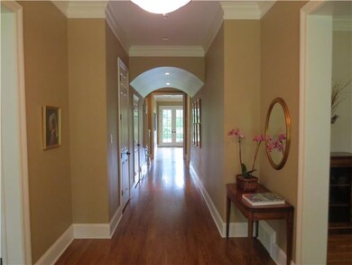 Entry hall with barrell ceiling.
