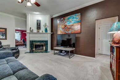 Beautiful wood burning fireplace.
