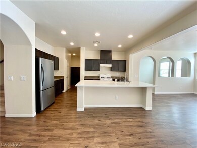 A view of the kitchen area as seen from the dining