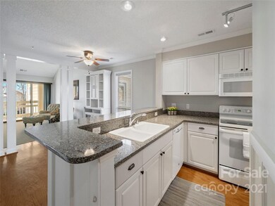 Kitchen view out to rest of open plan