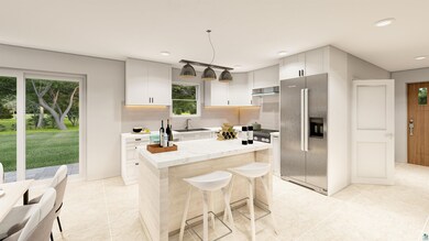 Kitchen featuring a wealth of natural light, stainless steel refrigerator with ice dispenser, wall chimney exhaust hood, and decorative backsplash