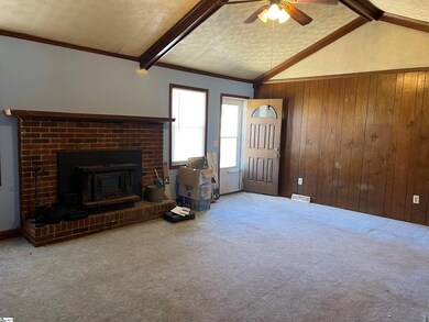 Great Room has cathedral ceiling, brick fireplace 
