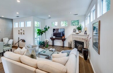 Serene living area with four planes of windows