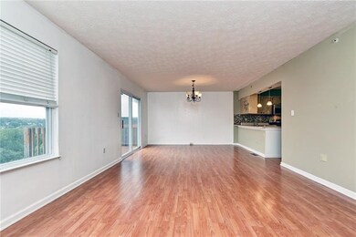 View towards dining room and kitchen from living r