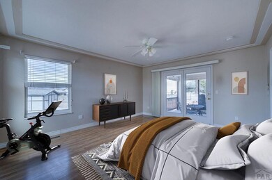 Virtually staged master bedroom