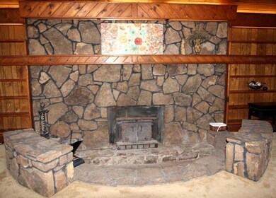 Wood burning fireplace.