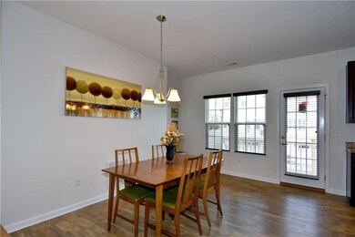 The light and bright dining area has access to the