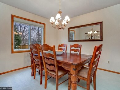 Formal dining room with views of backyard.
