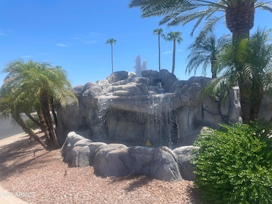 Waterfall across the street