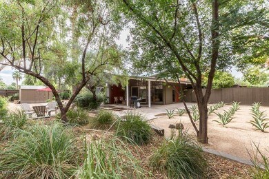 Xeriscape landscaping surrounds
