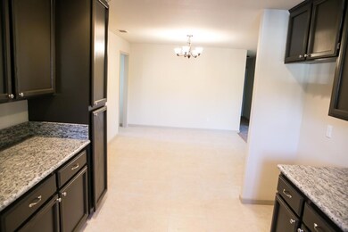 Kitchen into dining area