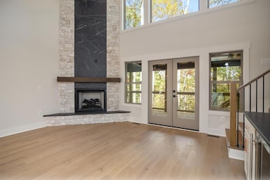 Two-story fireplace