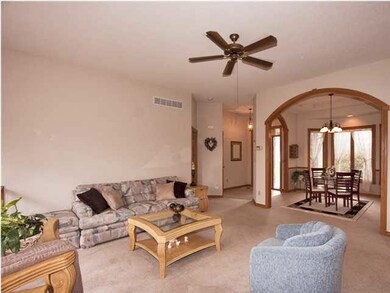 Dining as viewed from the Living Room. Note the ar