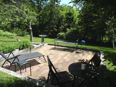 Patio and backyard beyond