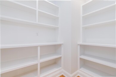 pantry with builtin shelves