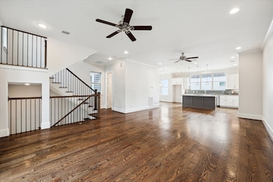 2nd floor is bright and open with wood floors and