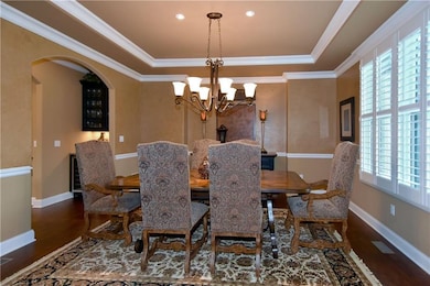 Hardwood floors contribute to the elegance of the 