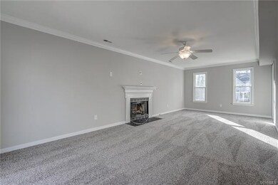 Family Room with Carpet, Ceiling Fan with Light, C