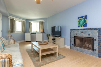 Living room and fireplace