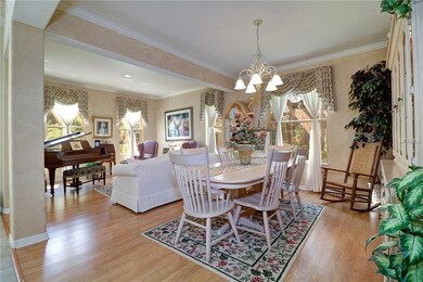 View of the dining and living areas