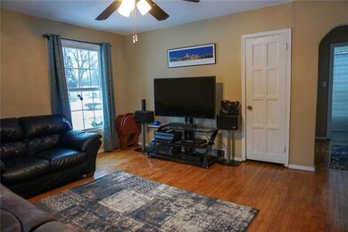 Living room view with hardwoods throughout!