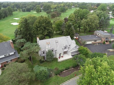 Aerial view with golf course
