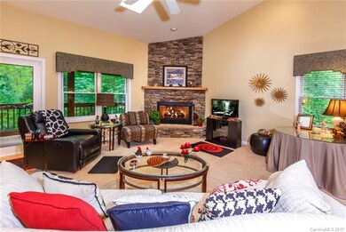 Family Room with Stacked Stone Fireplace