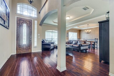 Foyer featuring a tray ceiling, a wealth of natura