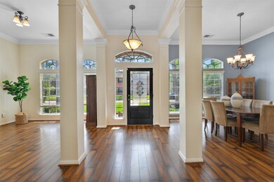 Looking back at the front entry, you can see the the font of the open has an open concept with front entry, dining and flexible use space, currently used as a home office.