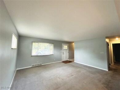 Carpeted empty room with baseboards
