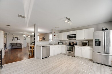 Open kitchen and living area