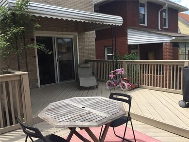Deck has gate to protect small children or pets.