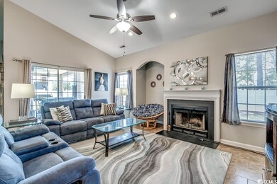 Great Room with wood burning fireplace.
