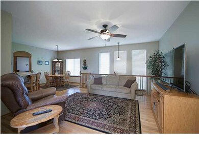 Living room with hardwood floors!
