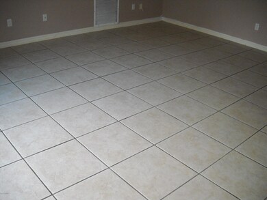 Tile flooring in Living/dining combo