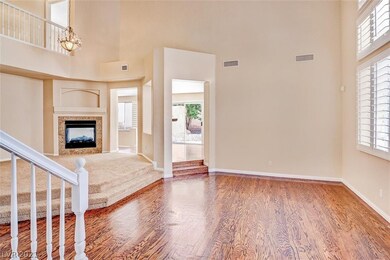 Soaring ceilings in living and dining room.
