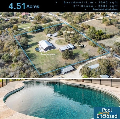 Barndominium with 2nd house, workshop and pool