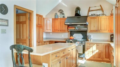Cupboard-clad chef's kitchen with...