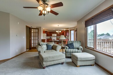 View from living area to kitchen