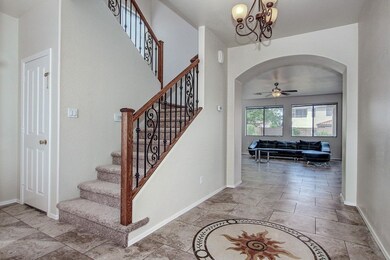 Foyer with detailed tile