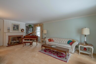 Spacious living room with fireplace